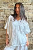 Rustic Nature Linen Blend Pocket Tee White